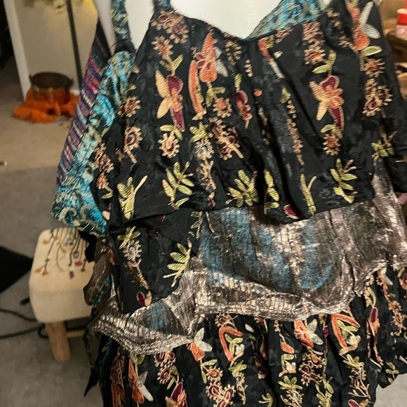 NWT boho oversized bag or purse green and black unique patchwork print - Picture 2 of 6